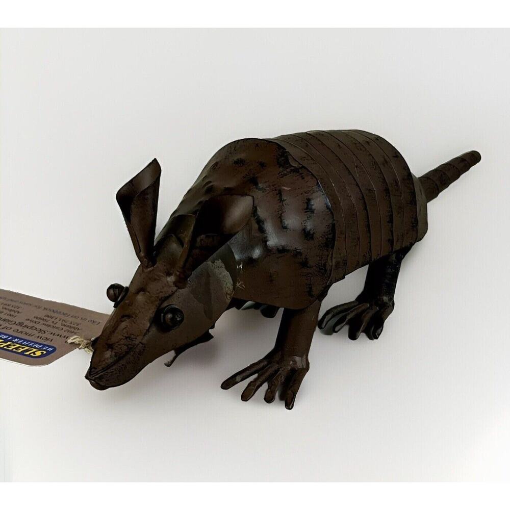 I0.5” METAL ARMADILLO - Yard Art Western Figurine - by DeLeon Collections - NWT